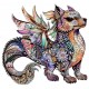 The Twelve Zodiac Little Flying Dragon Animal Wooden Jigsaw Puzzles Adult, Teens, Family, Animal Shaped Natural Wood Puzzle, Best Christmas Gift And Family Games Magic Wooden Puzzle, Toys