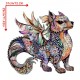 The Twelve Zodiac Little Flying Dragon Animal Wooden Jigsaw Puzzles Adult, Teens, Family, Animal Shaped Natural Wood Puzzle, Best Christmas Gift And Family Games Magic Wooden Puzzle, Toys