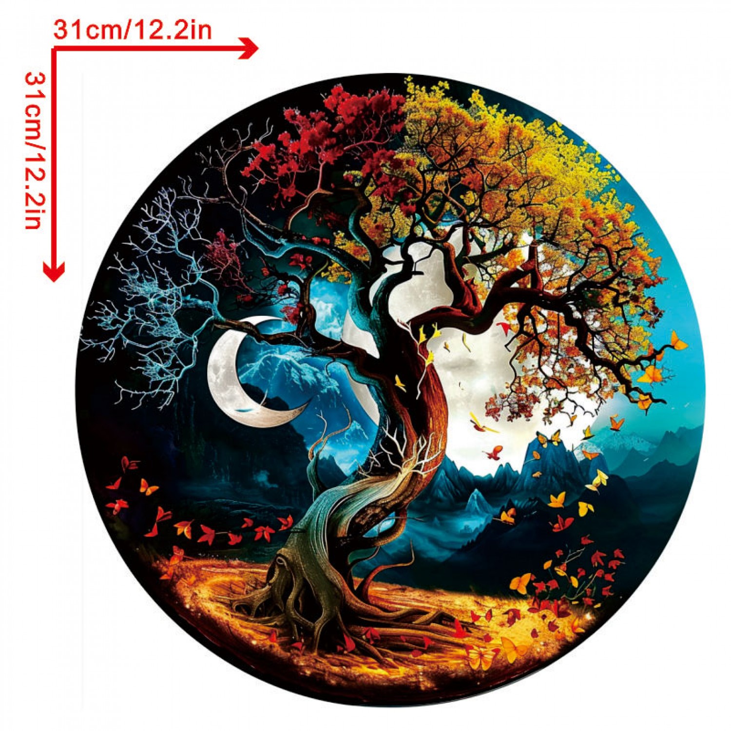 The Tree of Life Wooden Jigsaw Puzzles Adult, Teens, Family, Animal Shaped Natural Wood Puzzle, Best Christmas Gift And Family Games Magic Puzzle, Toys， Decorations, paintings, home decorations