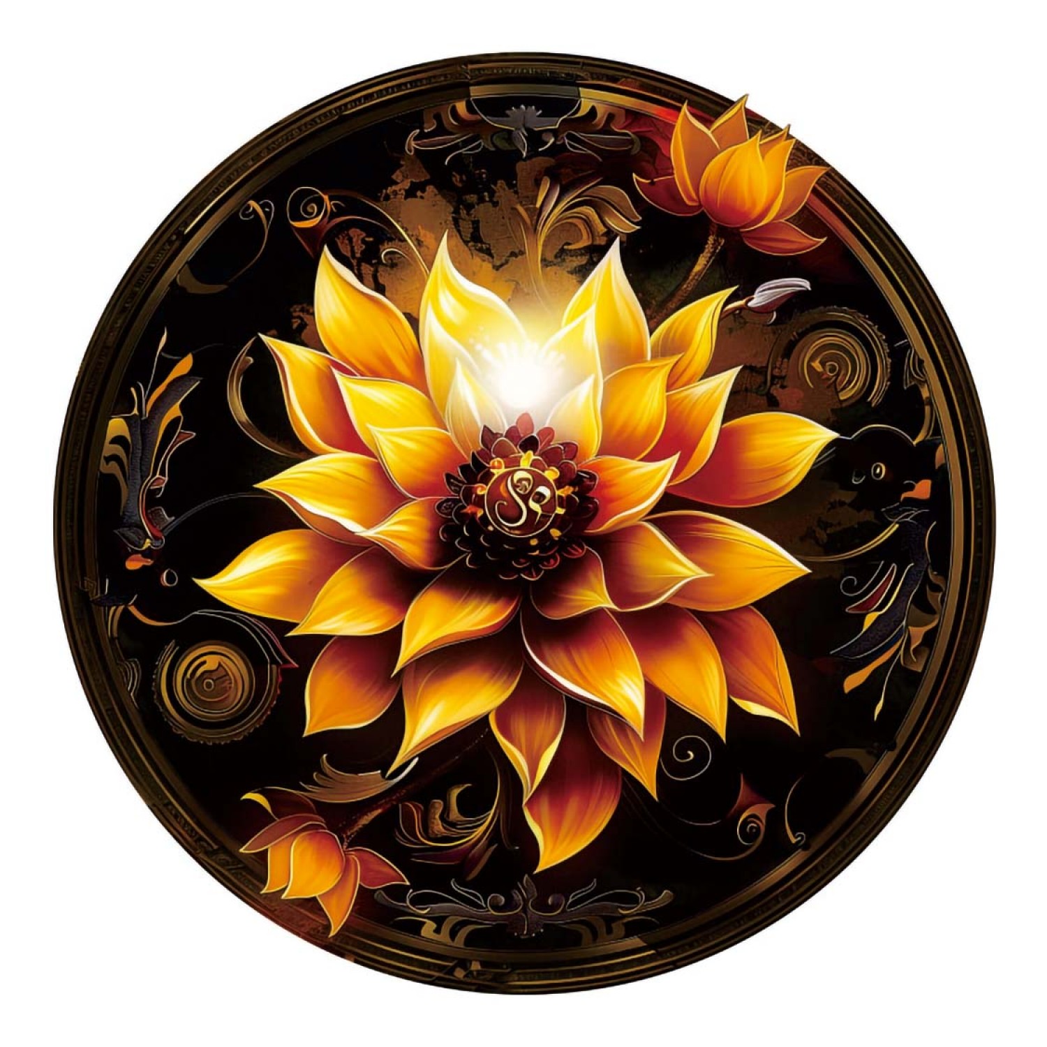 Sun Lotus flower Animal Wooden Jigsaw Puzzles Adult, Teens, Family, Animal Shaped Natural Wood Puzzle, Best Christmas Gift And Family Games Magic Wooden Puzzle, Toys, Halloween, Thanksgiving gifts